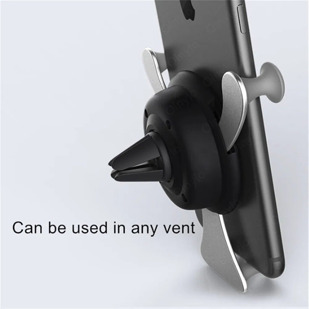 Gravity Car Phone Holder – Air Vent Clip, Smile Face Mount for iPhone, Samsung, Xiaomi, and GPS Support