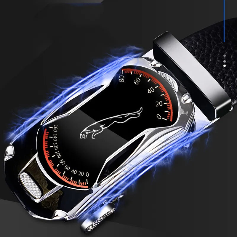 Luxury Genuine Leather Belt for Men with Automatic Metal Alloy Buckle - Plus Size"