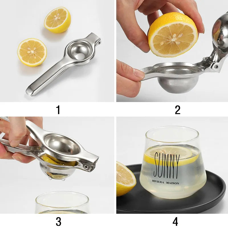 Stainless Steel Lemon Squeezer - Manual Juicer for Citrus and Orange Juice