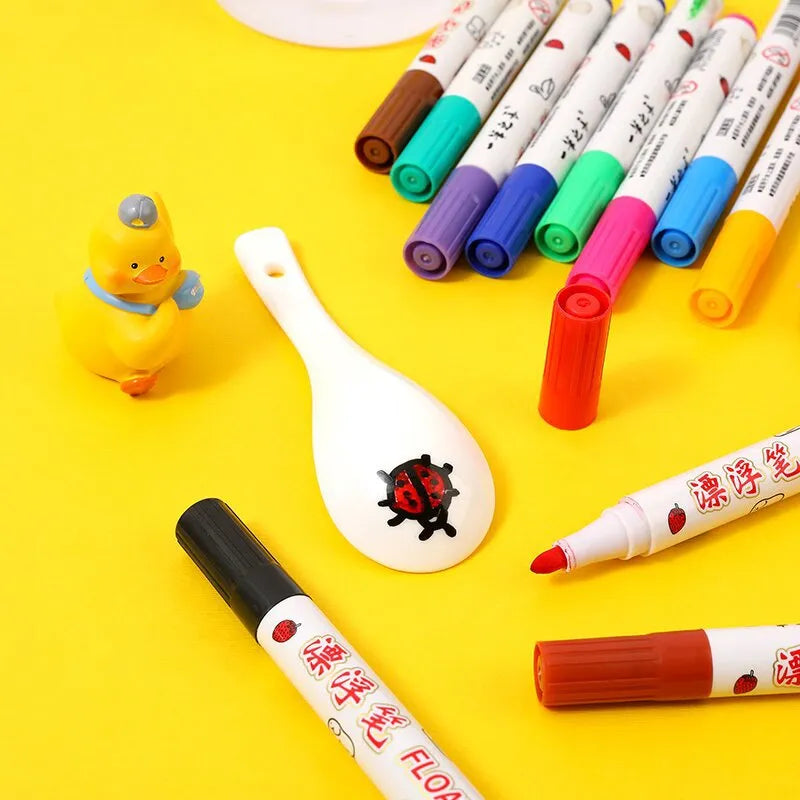 8/12 Colors Magical Water Floating Student Painting Brush, Whiteboard Markers, Suspension Kids Educational Painting Pen Toys