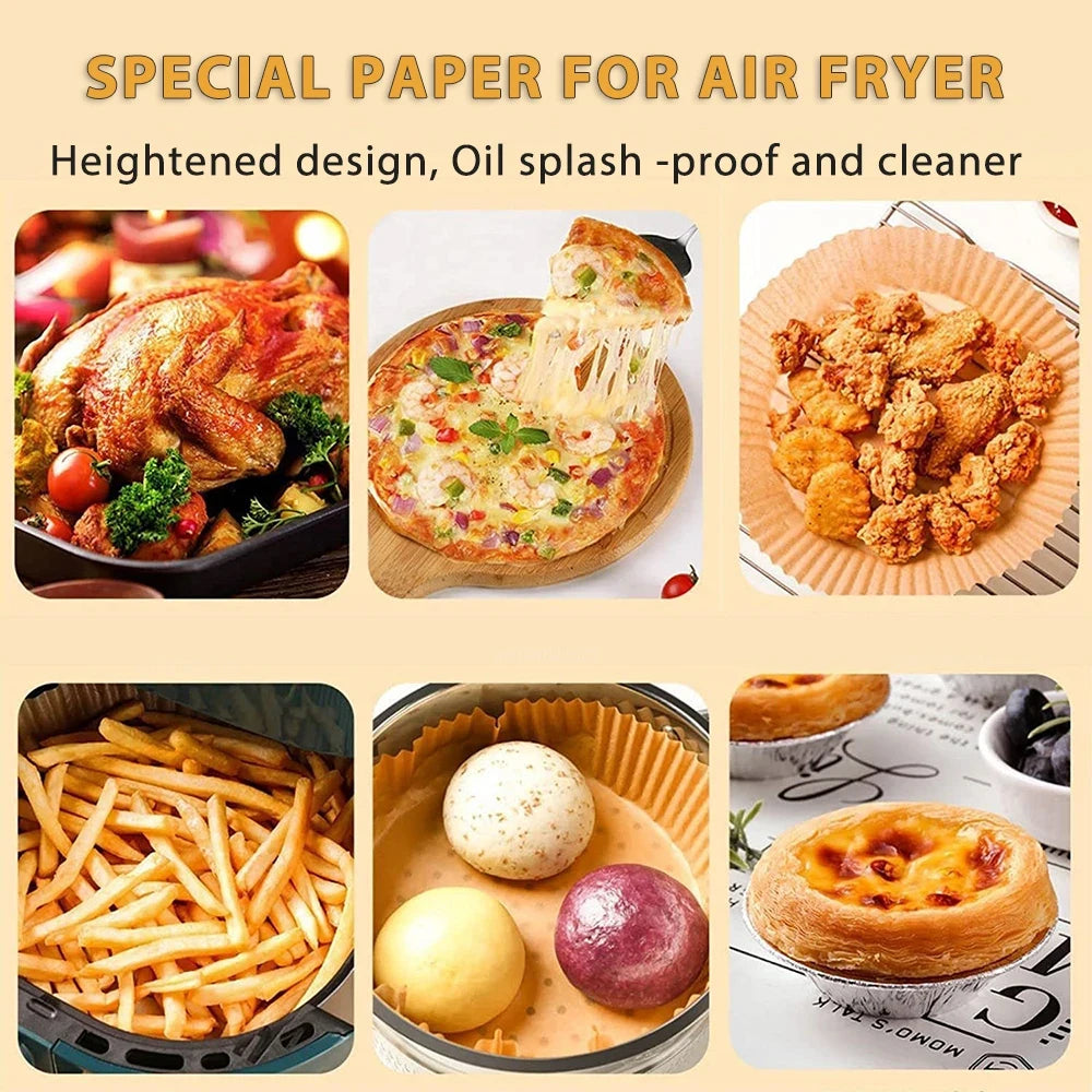 50/100Pcs Non-Stick Air Fryer Disposable Paper Liners