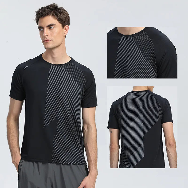 Quick Dry Men's Fitness Running T-shirt - Breathable Gym Training Top