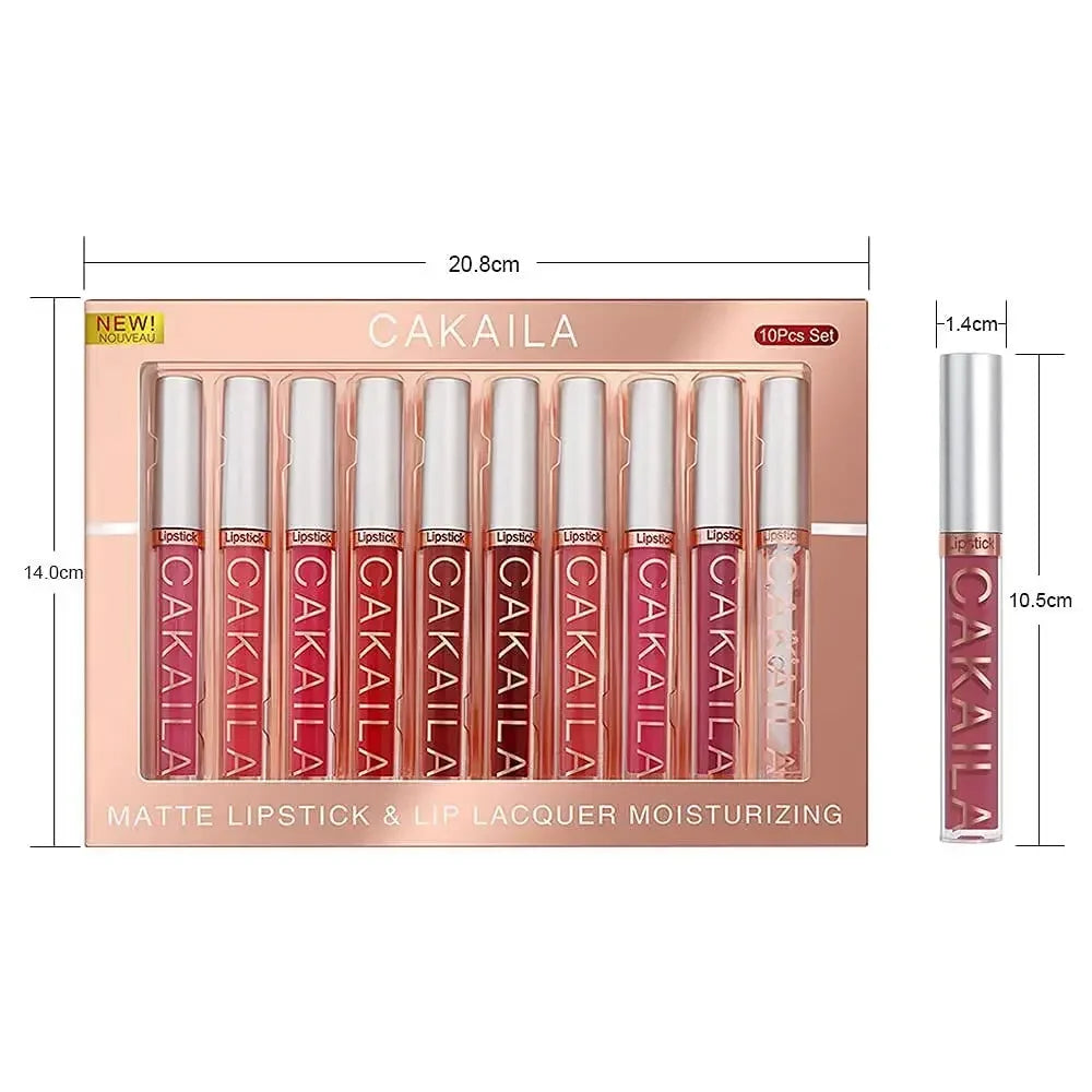 10 PCS Lipstick Set Make-up for women Free shipping Waterproof Long lasting Cosmetics Korean makeup Matte lipstick