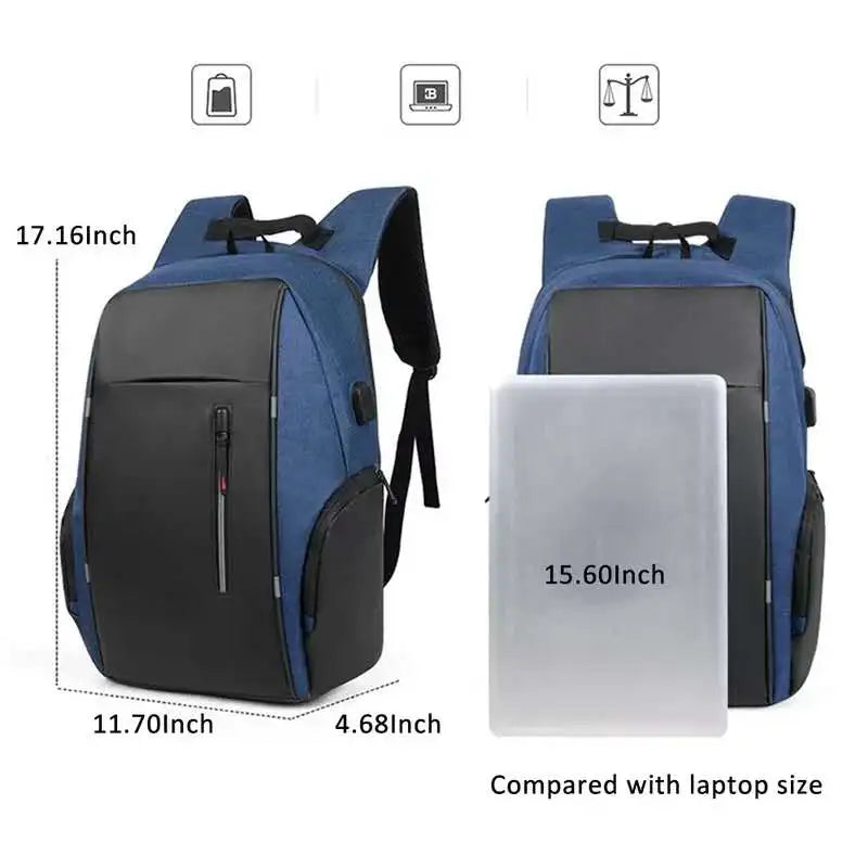 CEAVNI Backpack for Men - USB Charging, Waterproof, 15.6 Inch Laptop Compartment - Casual Oxford Male Business Bag - Mochila Computer Notebook Backpacks