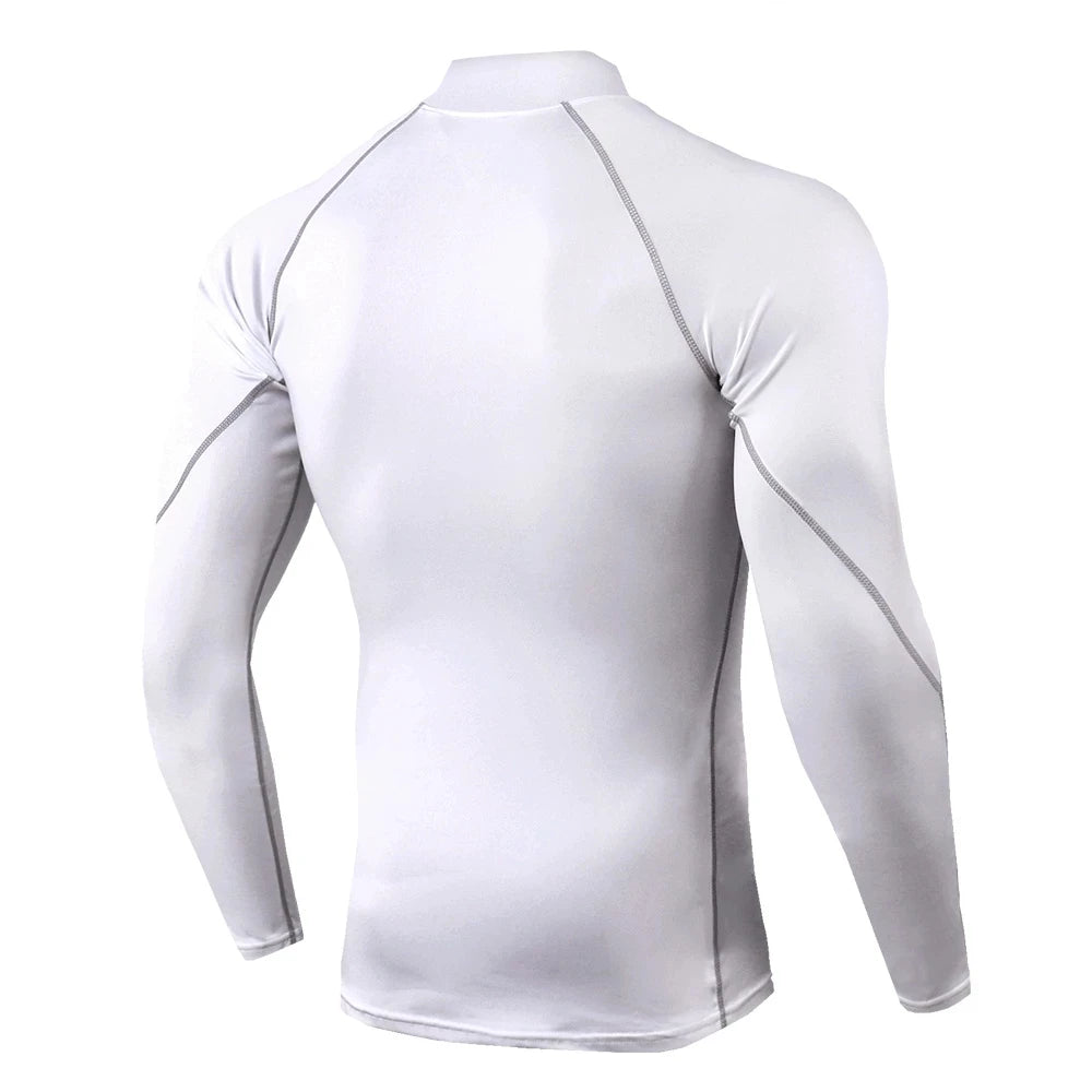 Men's Long Sleeve Compression Gym T-Shirt - Quick Dry, Tight Fit for Bodybuilding and Running