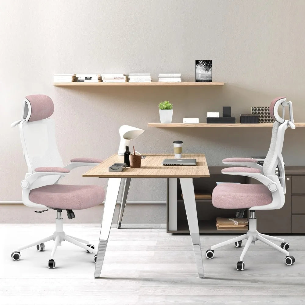 Ergonomic Office Chair High Back Mesh Desk Chair With Thick Molded Foam Cushion Coat Hanger Adjustable Headrest Armchair