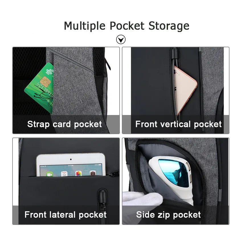 CEAVNI Backpack for Men - USB Charging, Waterproof, 15.6 Inch Laptop Compartment - Casual Oxford Male Business Bag - Mochila Computer Notebook Backpacks