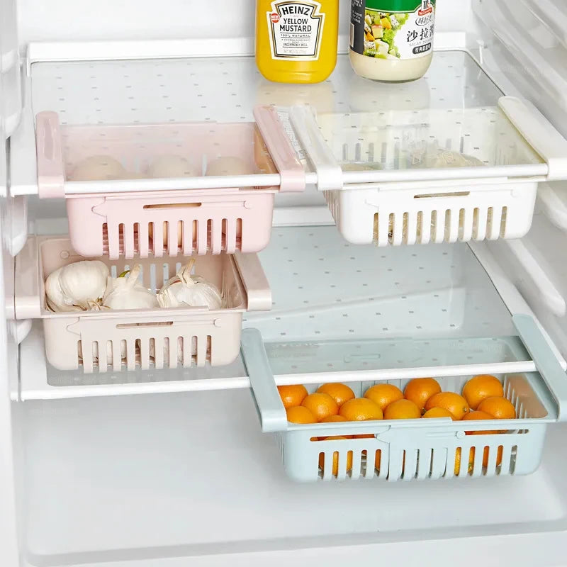Fridge Organizer Storage Box - Plastic Drawer for Refrigerator with Food Storage