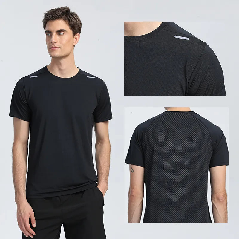 Quick Dry Men's Fitness Running T-shirt - Breathable Gym Training Top