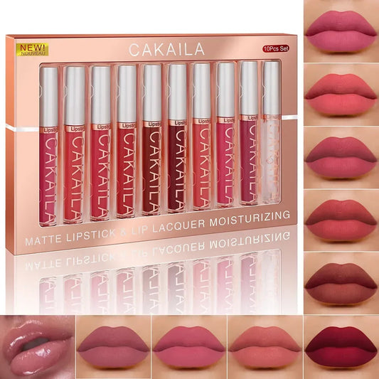 10 PCS Lipstick Set Make-up for women Free shipping Waterproof Long lasting Cosmetics Korean makeup Matte lipstick