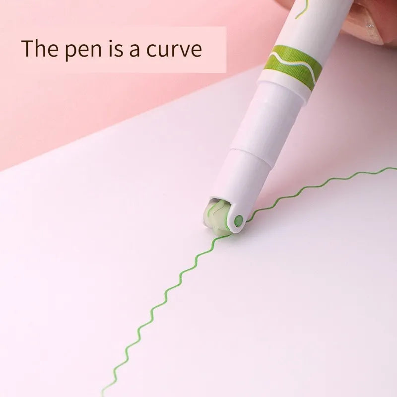 6-Piece Kawaii Flower-Shaped Highlighter Pen Set with Roller Tips for Writing, Journaling, and Drawing