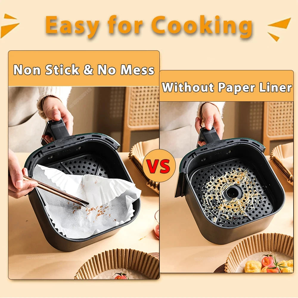 50/100Pcs Non-Stick Air Fryer Disposable Paper Liners