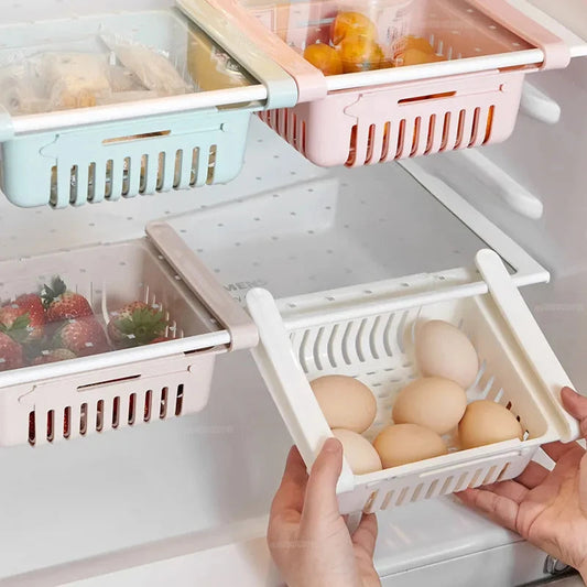 Fridge Organizer Storage Box - Plastic Drawer for Refrigerator with Food Storage