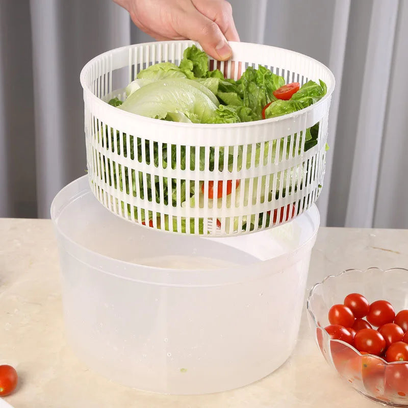 Salad Spinner Lettuce Greens Washer Dryer Drainer Crisper Strainer for Washing Drying Leafy Vegetables Kitchen Tools