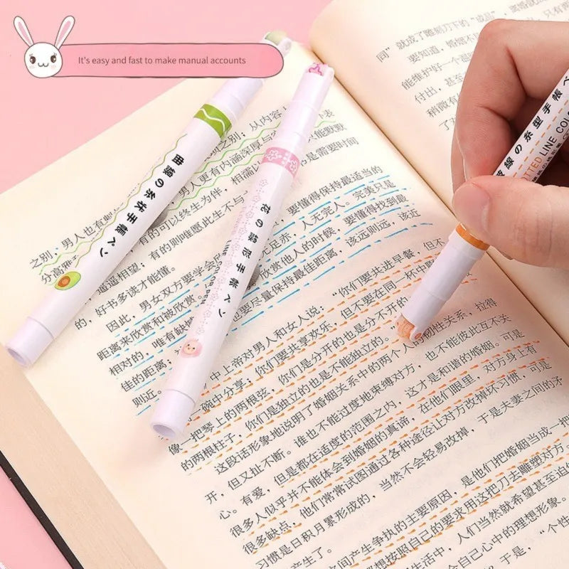 6-Piece Kawaii Flower-Shaped Highlighter Pen Set with Roller Tips for Writing, Journaling, and Drawing