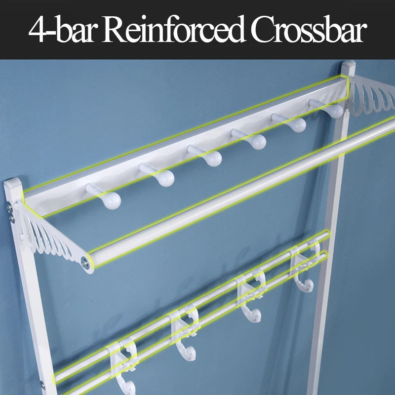 Coat Rack And Shoe Bench Bedroom Porch Hanging Clothes Rack With Shoe Changing Stool Wardrobe Clothing Household Entryway Bench