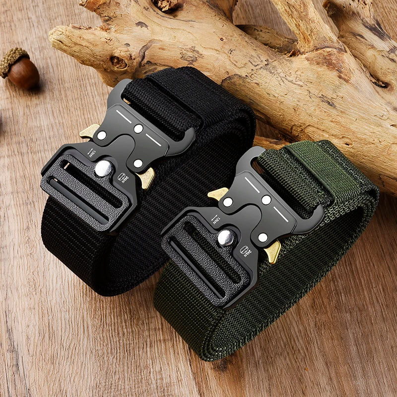 High-Quality Tactical Multi-Function Men's Belt - Marine Corps Canvas & Nylon - Ideal for Outdoor Hunting, Combat, Survival, and More