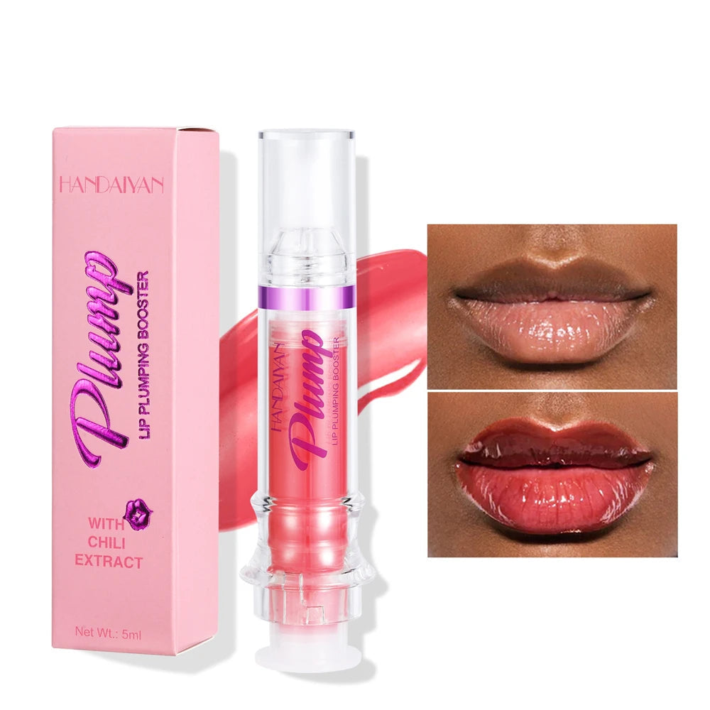 6-Color Lip Plumping Gloss with Chili Extract, Moisturizing Glitter Lip Oil, Sexy Makeup, 1 Piece
