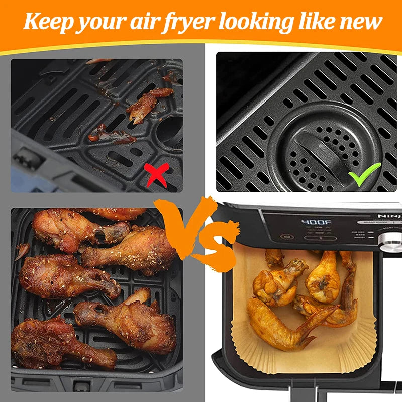 Disposable Air Fryer Paper - Non-Stick Baking Mat for Kitchen Airfryer