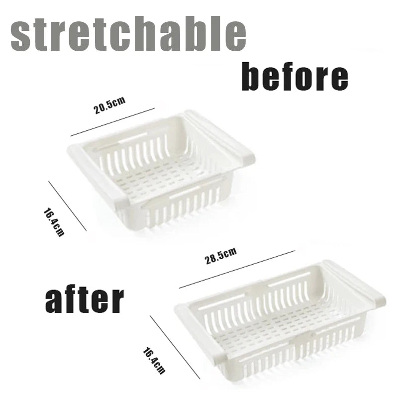 Fridge Organizer Storage Box - Plastic Drawer for Refrigerator with Food Storage