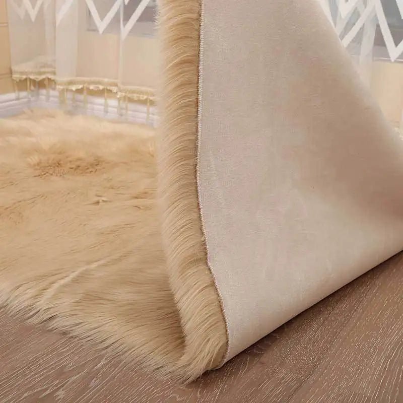 Imitation Wool Carpet Living Room Decor Soft Plush Rectangular Sofa Foot Mat Area Rugs Children's Bedside Carpet Balcony Cushion - Etawia Products