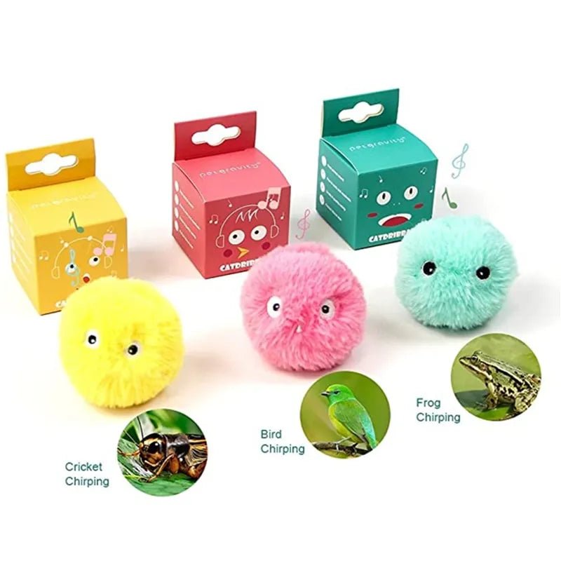 Interactive Ball Smart Cat Toys Plush Electric Catnip Training Toy Kitten Touch Sounding Pet Product Squeak Toy Ball - Etawia Products