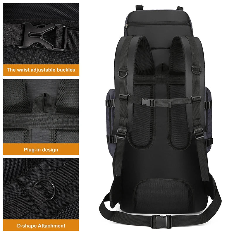 Large 90L Travel Bag Camping Backpack - Hiking, Army, Climbing Bags - Mountaineering Sport Bag - Outdoor Shoulder Rucksack for Men and Women - Etawia Products