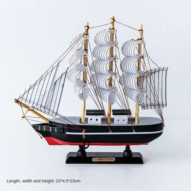 Wooden Sailboat Model for Office/Living Room Decor, Nautical Crafts, Creative Home Decoration, Birthday Gift - Etawia Products