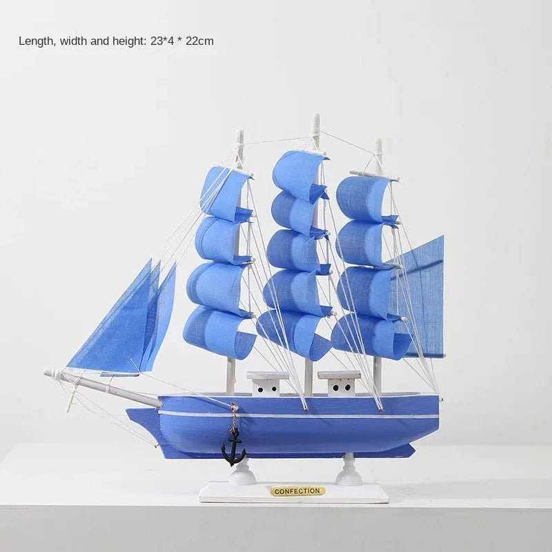 Wooden Sailboat Model for Office/Living Room Decor, Nautical Crafts, Creative Home Decoration, Birthday Gift - Etawia Products