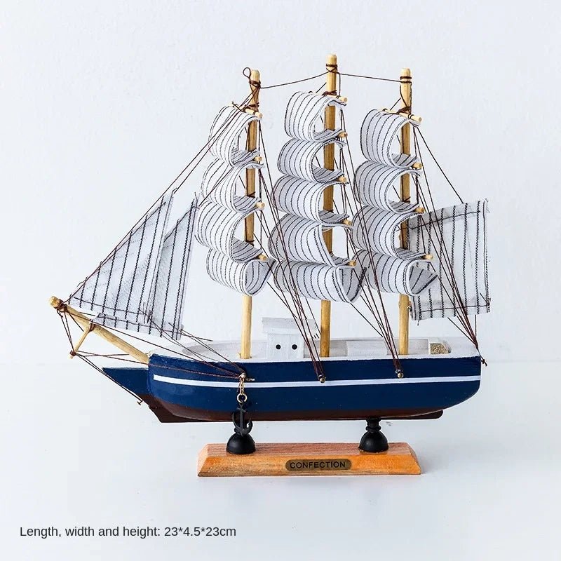 Wooden Sailboat Model for Office/Living Room Decor, Nautical Crafts, Creative Home Decoration, Birthday Gift - Etawia Products