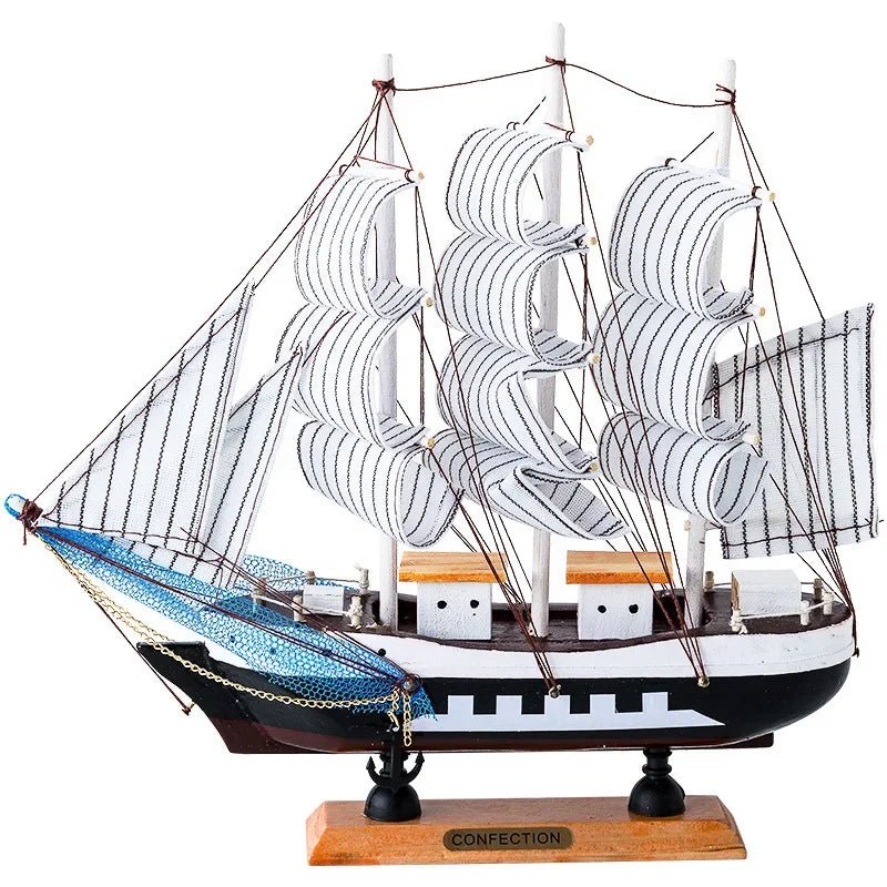 Wooden Sailboat Model for Office/Living Room Decor, Nautical Crafts, Creative Home Decoration, Birthday Gift - Etawia Products