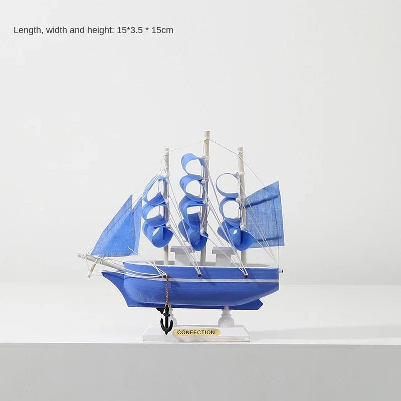 Wooden Sailboat Model for Office/Living Room Decor, Nautical Crafts, Creative Home Decoration, Birthday Gift - Etawia Products